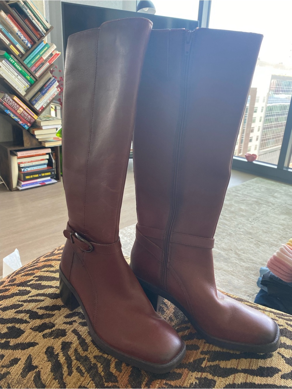 Never Worn Naturalizer Tall Leather Boots - Chestnut Brown